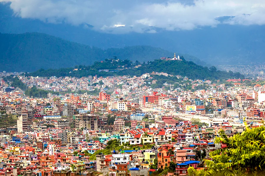 Aerial view of Kathmandu city
