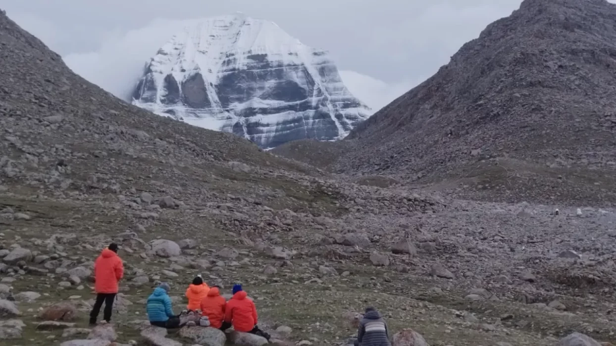 Our guests in front of Mount Kailash