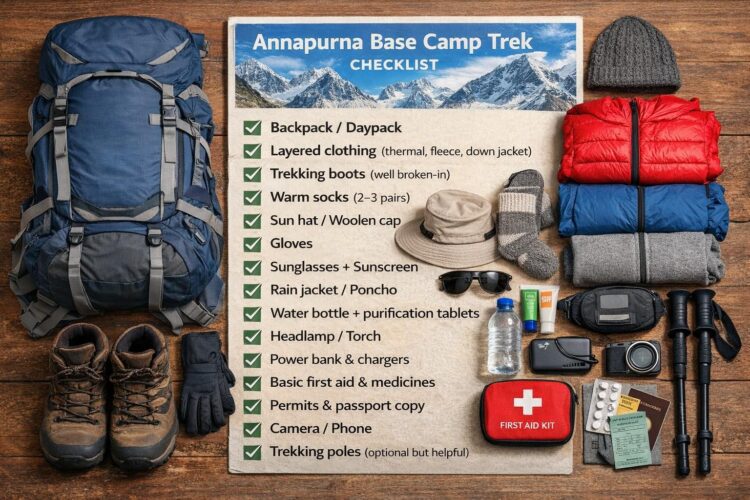 Annapurna Circuit Trek Packing List at a Glance