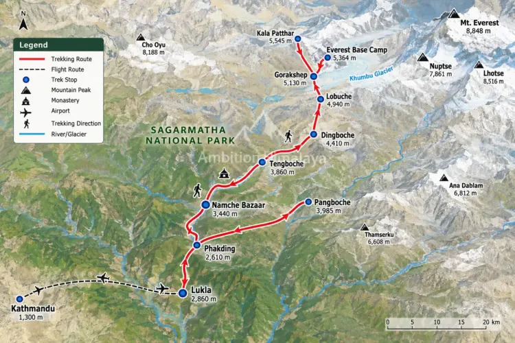 Everest Base Camp Trek Route