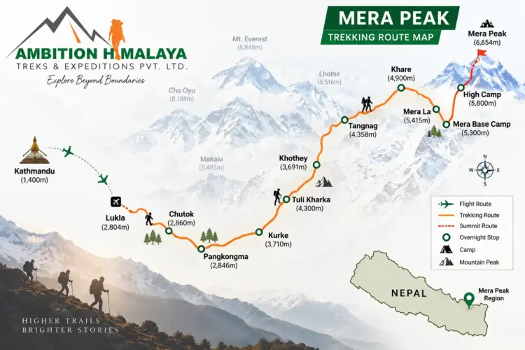 Mera Peak Map